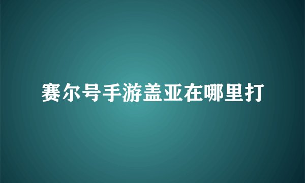 赛尔号手游盖亚在哪里打