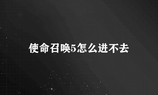 使命召唤5怎么进不去