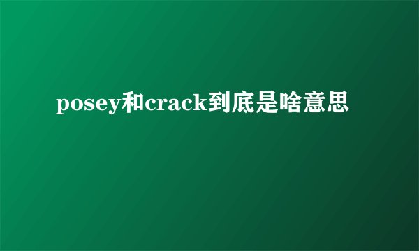posey和crack到底是啥意思