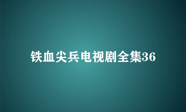 铁血尖兵电视剧全集36