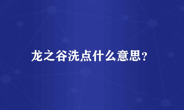 龙之谷洗点什么意思？