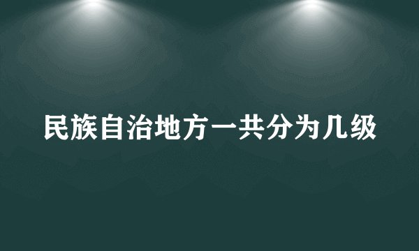 民族自治地方一共分为几级