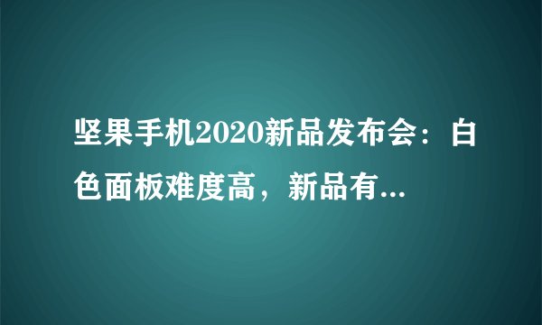 坚果手机2020新品发布会：白色面板难度高，新品有哪些特色？
