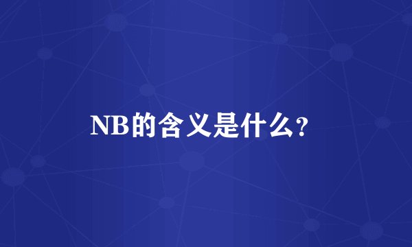 NB的含义是什么？