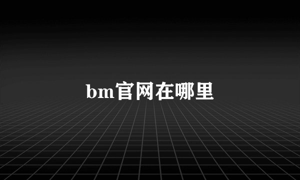 bm官网在哪里