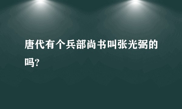 唐代有个兵部尚书叫张光弼的吗?