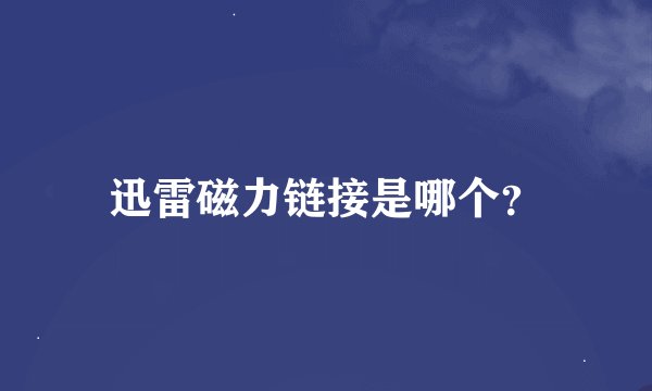 迅雷磁力链接是哪个？