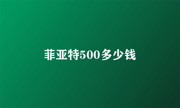 菲亚特500多少钱
