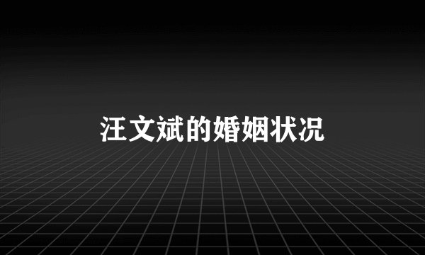 汪文斌的婚姻状况