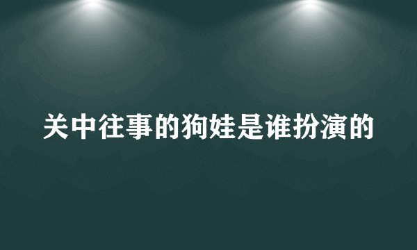 关中往事的狗娃是谁扮演的