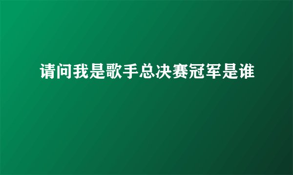 请问我是歌手总决赛冠军是谁