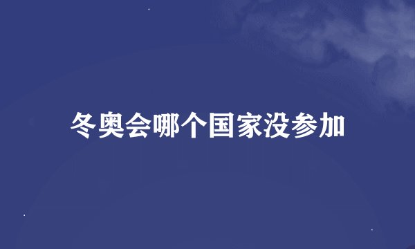 冬奥会哪个国家没参加