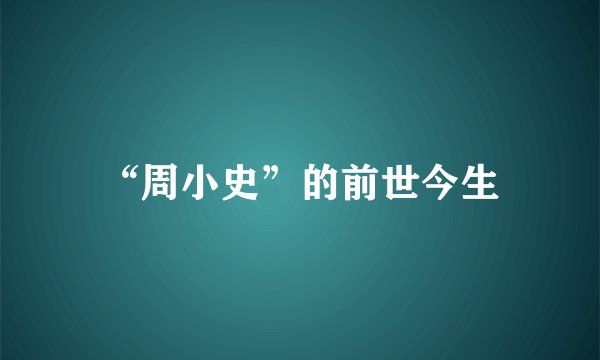 “周小史”的前世今生
