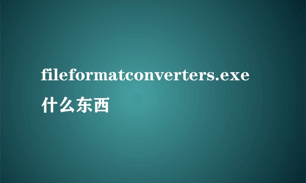 fileformatconverters.exe什么东西