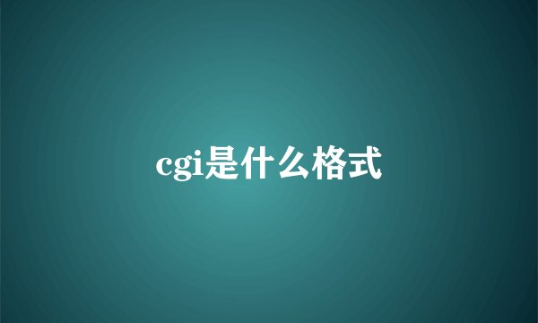 cgi是什么格式