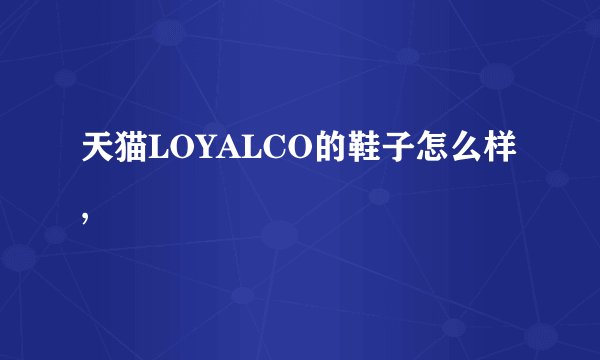 天猫LOYALCO的鞋子怎么样,