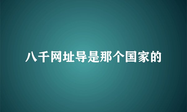 八千网址导是那个国家的