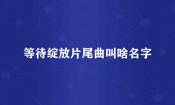 等待绽放片尾曲叫啥名字