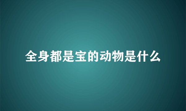全身都是宝的动物是什么