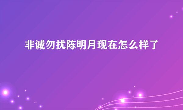 非诚勿扰陈明月现在怎么样了