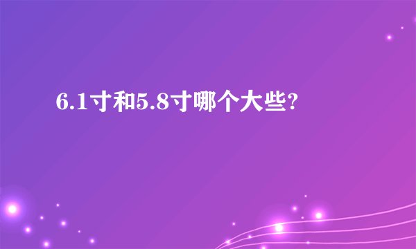 6.1寸和5.8寸哪个大些?