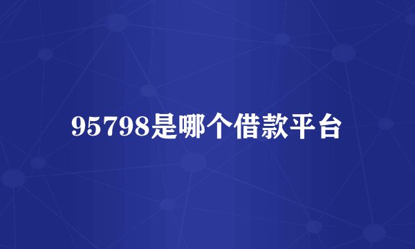 95798是哪个借款平台