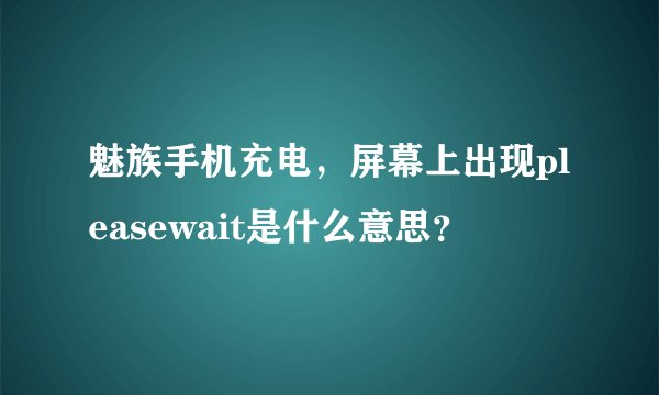 魅族手机充电，屏幕上出现pleasewait是什么意思？