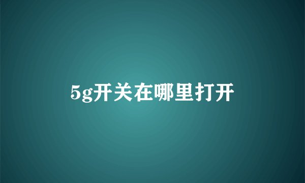 5g开关在哪里打开