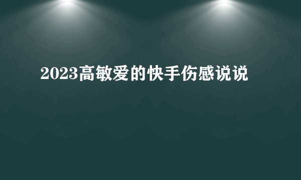 2023高敏爱的快手伤感说说