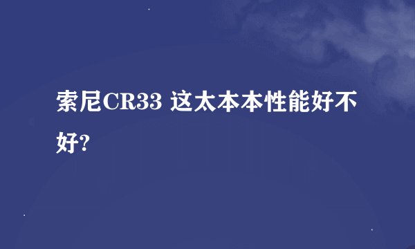 索尼CR33 这太本本性能好不好?