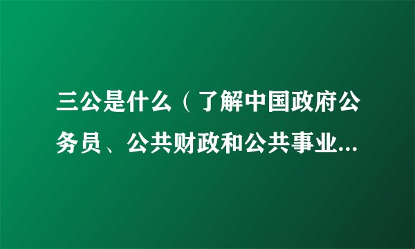 三公是什么（了解中国政府公务员、公共财政和公共事业的重要概念）
