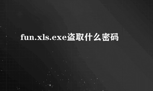 fun.xls.exe盗取什么密码