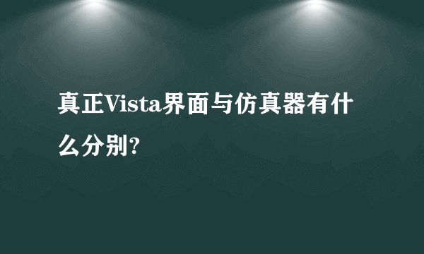 真正Vista界面与仿真器有什么分别?