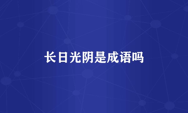 长日光阴是成语吗