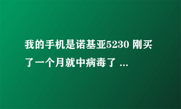 我的手机是诺基亚5230 刚买了一个月就中病毒了 怎么办啊？？ 还总自己弹出好多没用的东西啊 怎么解决啊