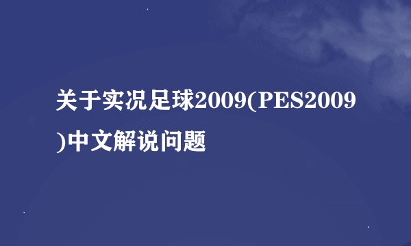 关于实况足球2009(PES2009)中文解说问题