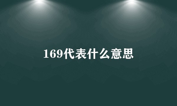 169代表什么意思