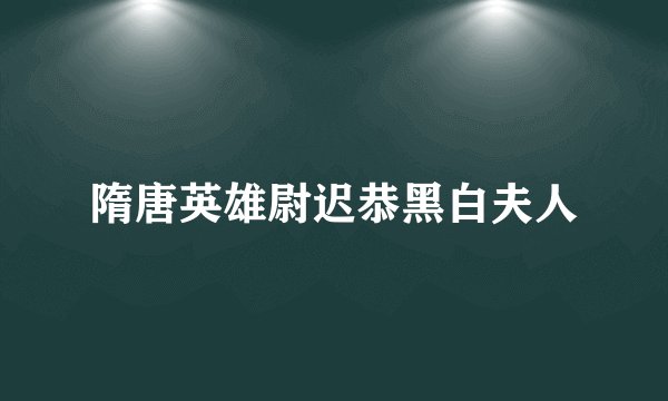 隋唐英雄尉迟恭黑白夫人