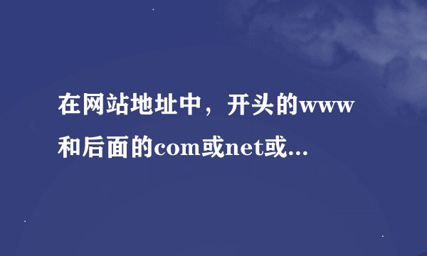 在网站地址中，开头的www和后面的com或net或com.cn分别是什么意思？