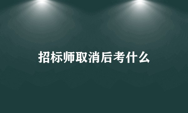 招标师取消后考什么