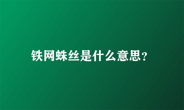 铁网蛛丝是什么意思？
