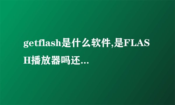 getflash是什么软件,是FLASH播放器吗还是FLASH player