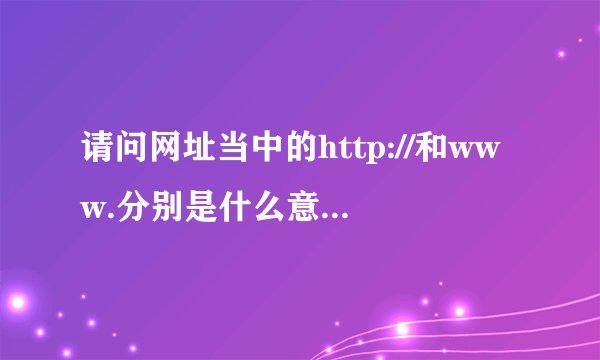 请问网址当中的http://和www.分别是什么意思？？？