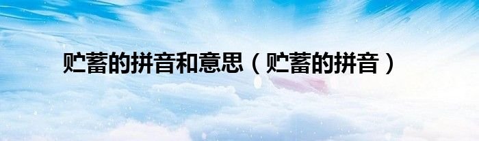 贮蓄的拼音和意思贮蓄的拼音