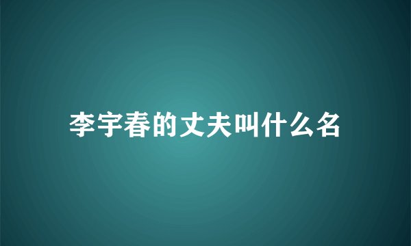 李宇春的丈夫叫什么名