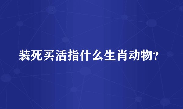 装死买活指什么生肖动物？