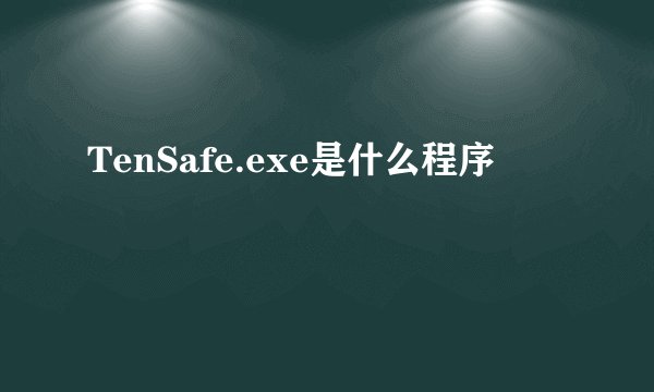 TenSafe.exe是什么程序
