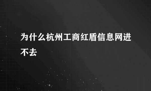 为什么杭州工商红盾信息网进不去