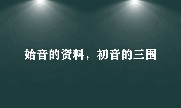 始音的资料，初音的三围