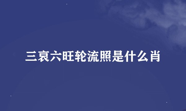 三哀六旺轮流照是什么肖